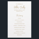 Minimalist Gold Modern Wedding Program<br><div class="desc">Modern faux gold wedding program featuring a simple design with your names in an elegant script typography and your event details in a minimalist sans serif font.  This chic wedding program works well with any style of wedding.</div>