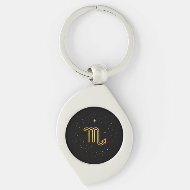 Minimalist Gold Scorpio Zodiac Keychain (Front)