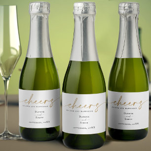 Minimalist Gold Script ELLE Mini Sparkling Wine La Sparkling Wine Label