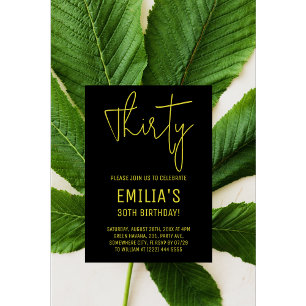 Minimalist Gold Script Thirtieth Birthday