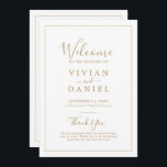 Minimalist Gold Simple Printable Wedding Program<br><div class="desc">This minimalist gold simple printable wedding program is perfect for a simple wedding. The modern romantic design features classic gold and white typography paired with a rustic yet elegant calligraphy with vintage hand lettered style. Customisable in any colour. Keep the design simple and elegant, as is, or personalise it by...</div>