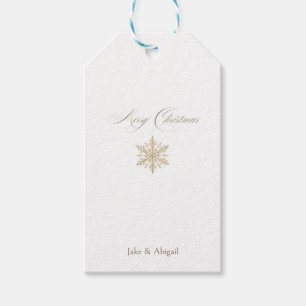 Minimalist Gold Snowflake Holiday Gift Tags