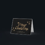 Minimalist Gold Sparkle Lights Black Christmas Holiday Card<br><div class="desc">For further customisation,  please click the "customise further" link and use our design tool to modify this template. Feel free to contact me if you need any help or new item. I respond soon.</div>