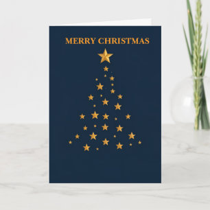 Minimalist Gold Star Christmas Tree Card