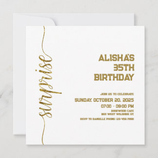 Minimalist Gold surprise birthday
