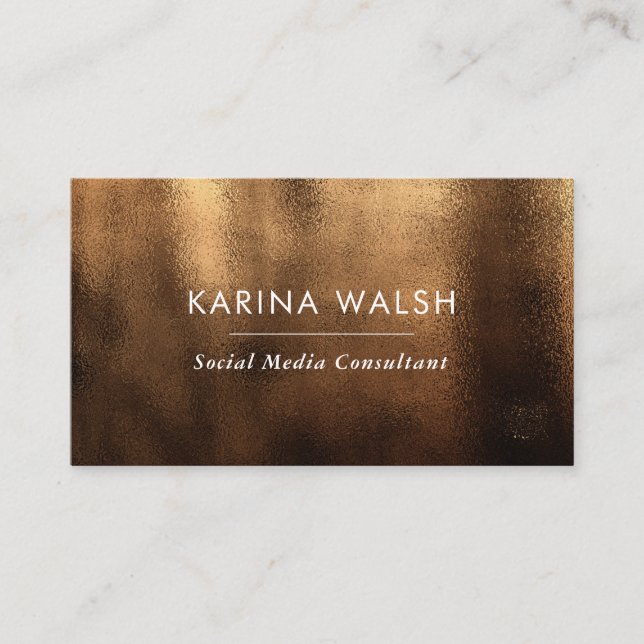 Minimalist Gold texture business card (Front)