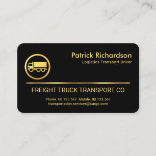 Minimalist Gold Trucking Line Business Card