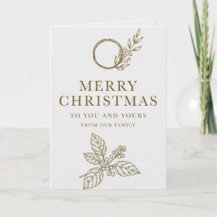 Minimalist Gold Typography Christmas Card