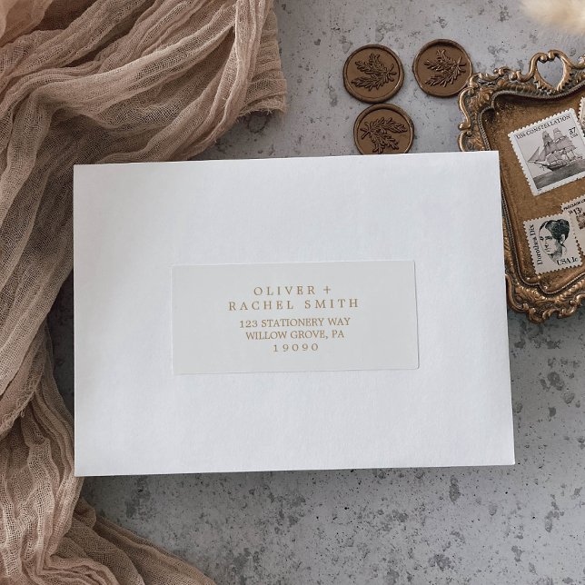 Minimalist Gold Typography Guest Address Labels (Creator Uploaded)