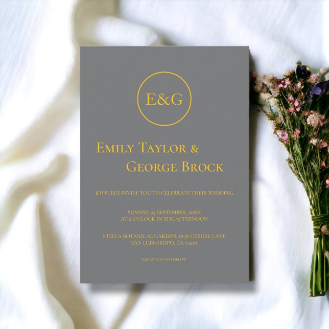 Minimalist Gold Typography Modern Simple Wedding Invitation (Creator Uploaded)