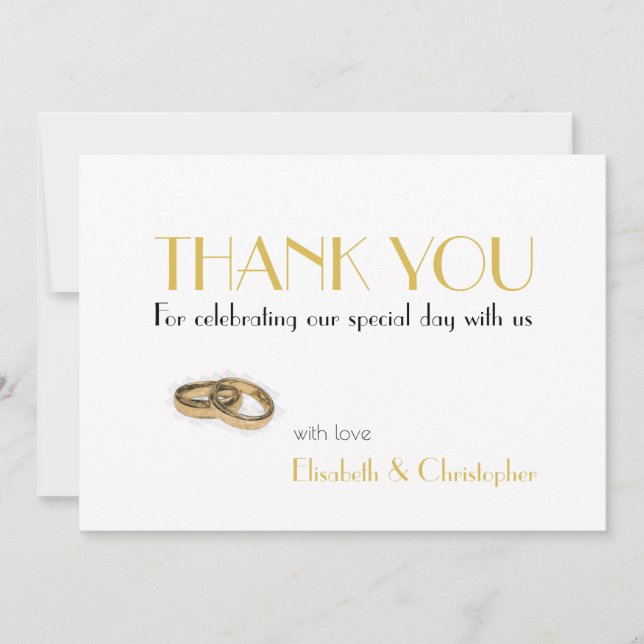 Minimalist Gold Typography Thank You Card (Front)