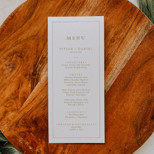 Minimalist Gold Typography Wedding Dinner Menu