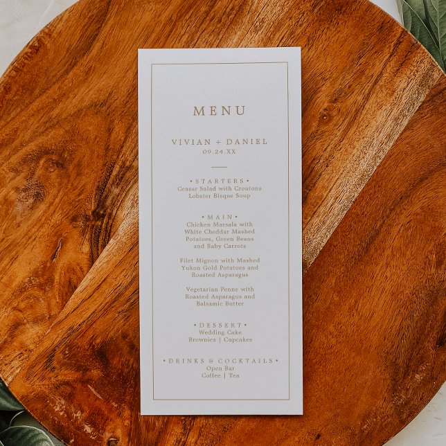 Minimalist Gold Typography Wedding Dinner Menu (Creator Uploaded)