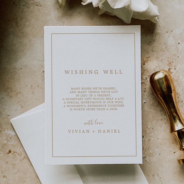 Minimalist Gold Typography Wishing Well Card (Creator Uploaded)