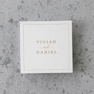 Minimalist Gold Wedding Napkin
