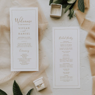 Minimalist Gold Wedding Program
