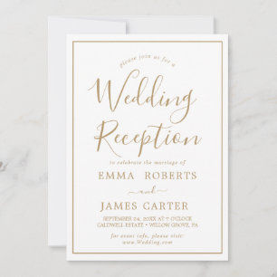 Minimalist Gold Wedding Reception Invitation