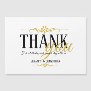 Minimalist Gold Wedding Thank You Magnet Souvenir