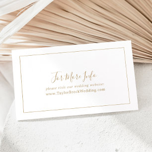Minimalist Gold Wedding Website Enclosure Card
