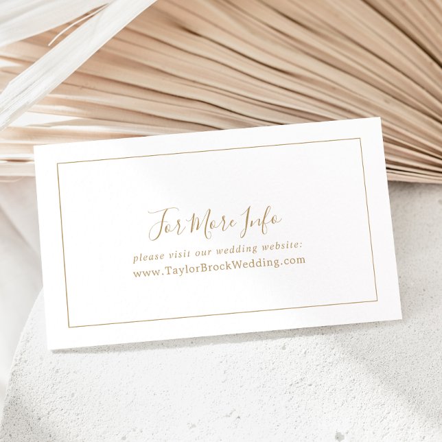 Minimalist Gold Wedding Website Enclosure Card (Creator Uploaded)