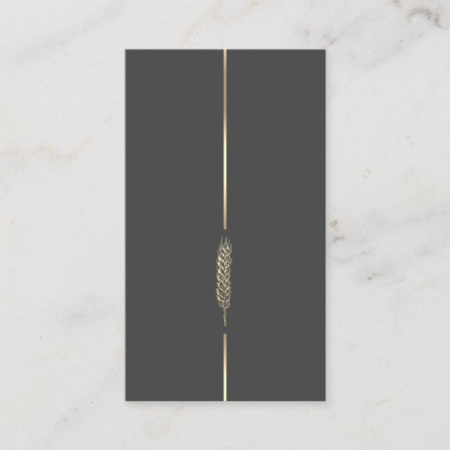 Minimalist Gold Wheat Business Card (Front)