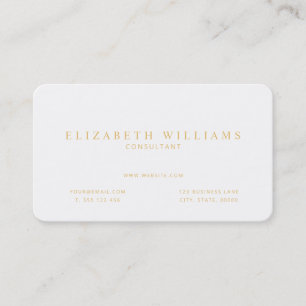 Minimalist Gold White Professional Business Card