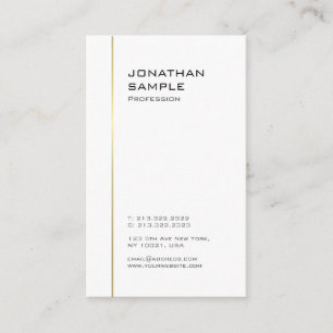 Minimalist Gold White Template Professional Modern Business Card