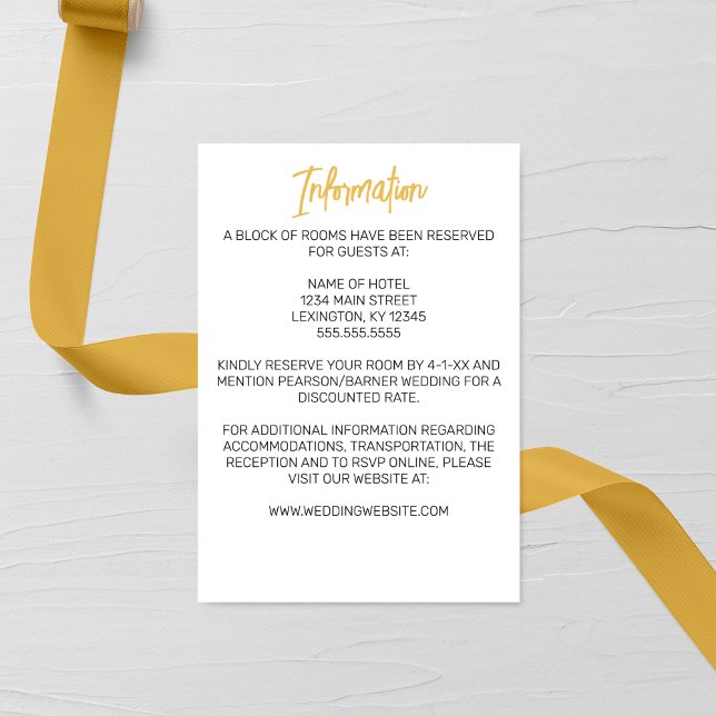 Minimalist Golden Calligraphy Wedding Enclosure Card (Creator Uploaded)