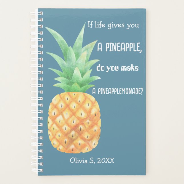 Minimalist Golden Pineapple Planner (Front)