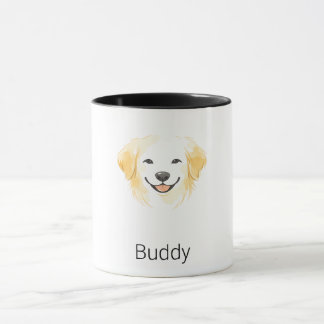 Minimalist Golden Retriever Dog Custom Name Mug