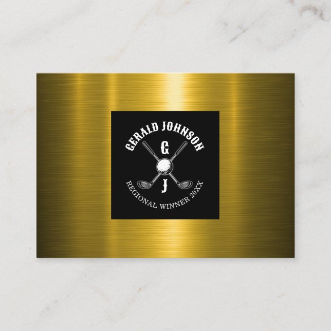 Minimalist Golf Monogram Design Business Card (Front)