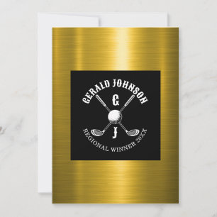 Minimalist Golf Monogram Design Invitation