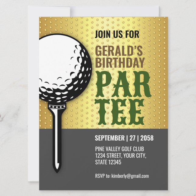 Minimalist Golf Party Design Design Invitation (Front)