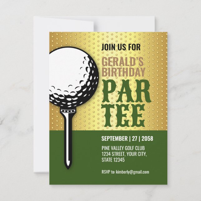 Minimalist Golf Party Design Design Invitation (Front)