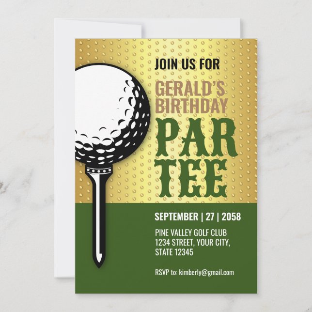 Minimalist Golf Party Design Design Invitation (Front)