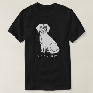 Minimalist Good Boy Dog Line Art Design T-Shirt