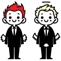 Minimalist GOOD OMENS Character Angel And Devil