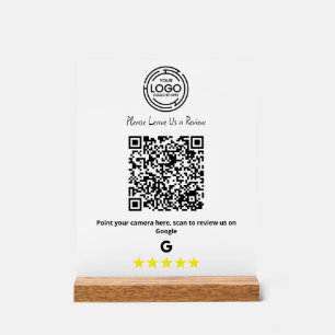 Minimalist Google Reviews Business Qr Code Acrylic Sign