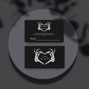 Minimalist Goth Skeleton Baby Shower Diaper Raffle Enclosure Card