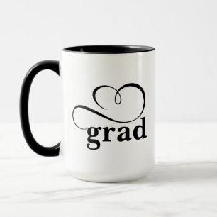 Minimalist Grad Heart Calligraphy Custom Mug