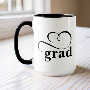 Minimalist Grad Heart Calligraphy Custom Mug