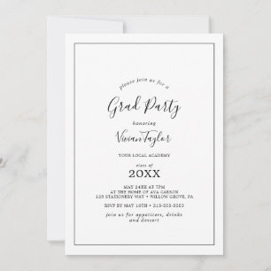 Minimalist Grad Party Invitation