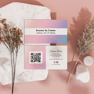 Minimalist Gradient Beauty Makeup Artist Business Card