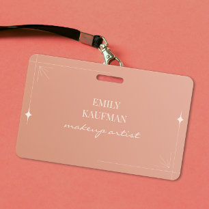 Minimalist Gradient Makeup Artist Business ID Badge