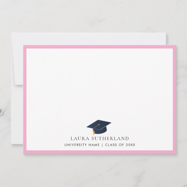 Minimalist Graduate Cap & University Name Card (Front)