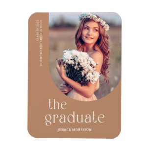 Minimalist Graduate Modern Photo Grad Announcement Magnet
