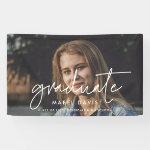 Minimalist Graduate photo graduation party Banner