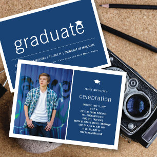 Minimalist Graduate Photo Simple Graduation Party Invitation