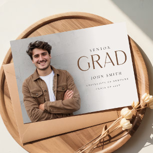Minimalist Graduate Senior Grad Photo Announcement Postcard