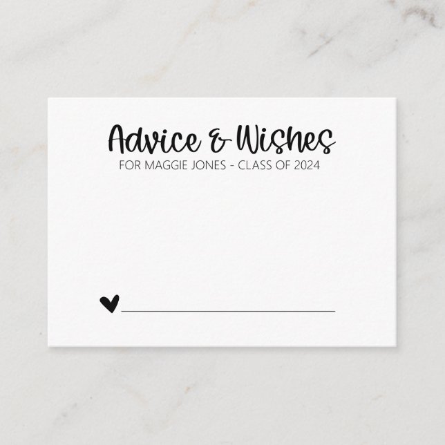 Minimalist Graduation Advice Cards for Graduate (Front)